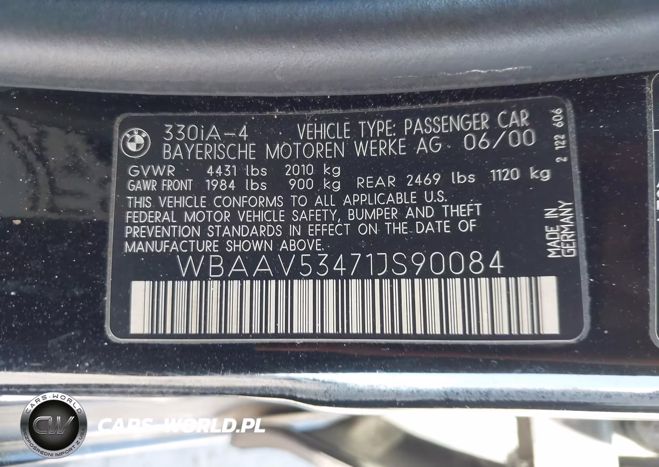2001 BMW 330I VIN:WBAAV53471JS90084 - 9
