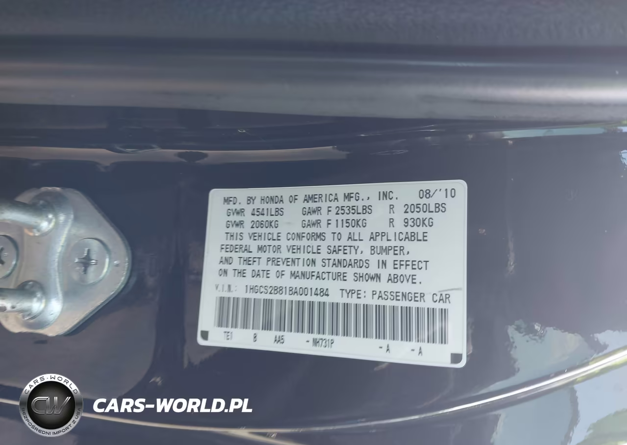 2011 Honda Accord 3.5 Ex-L VIN:1HGCS2B81BA001484 - 9