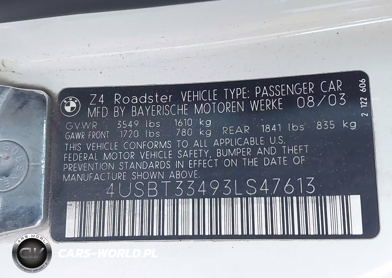 2003 BMW Z4 2.5I VIN:4USBT33493LS47613 - 9