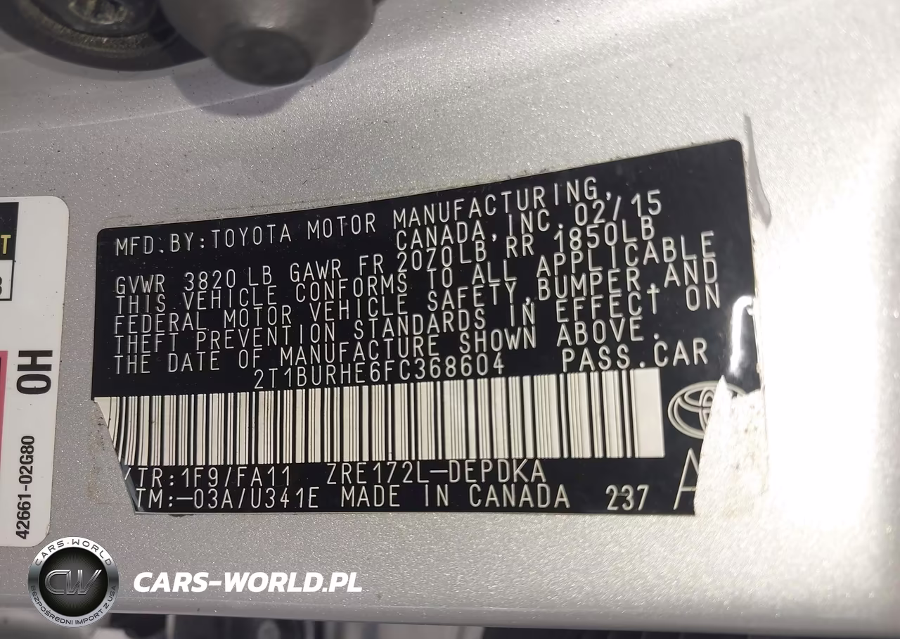 2015 Toyota Corolla L VIN:2T1BURHE6FC368604 - 9