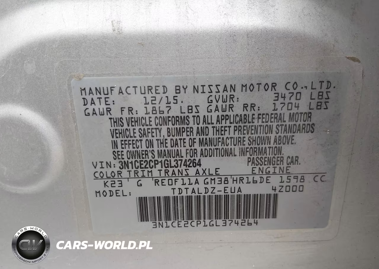 2016 Nissan Versa Note VIN:3N1CE2CP1GL374264 - 9