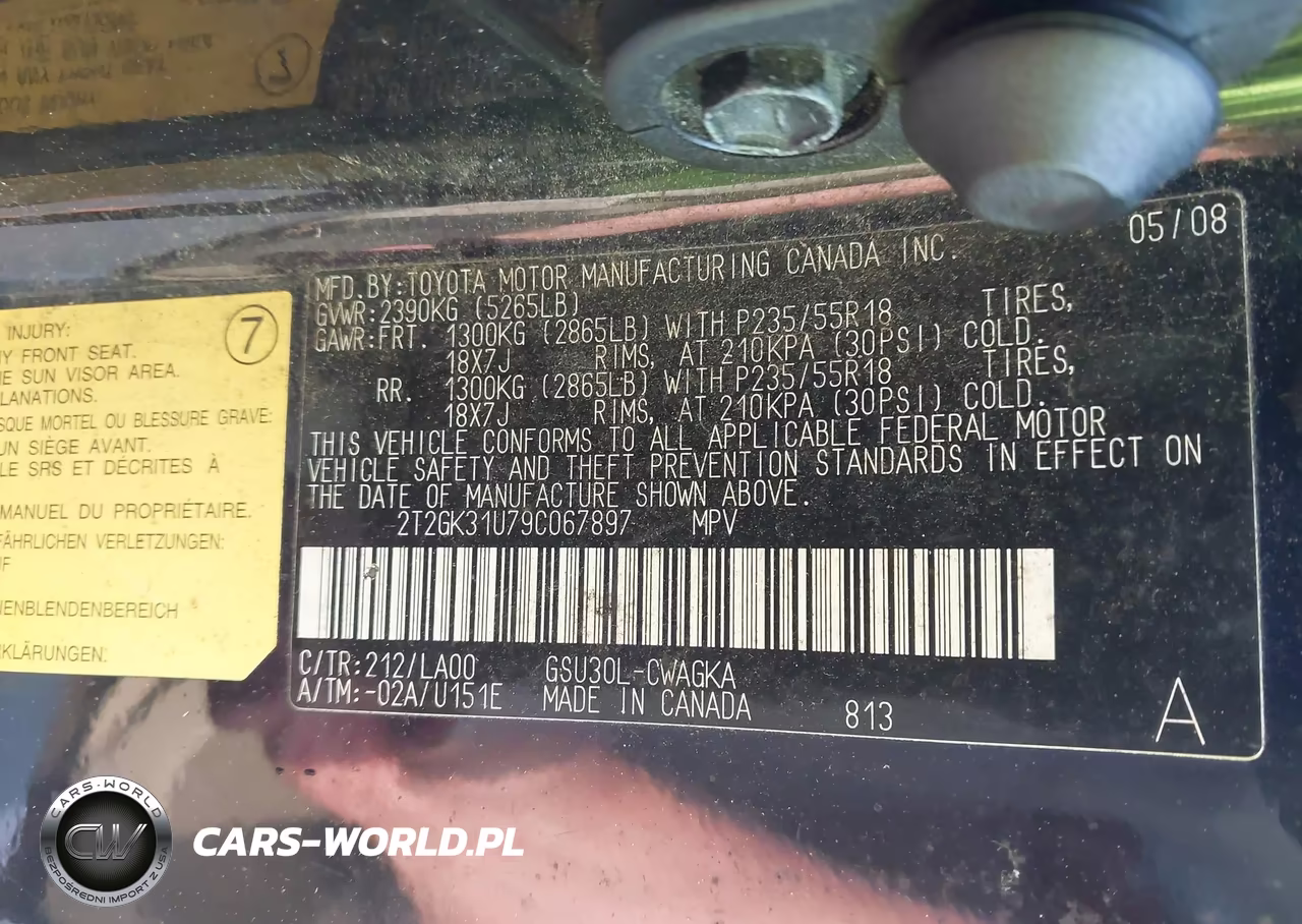 2009 Lexus Rx 350 VIN:2T2GK31U79C067897 - 9