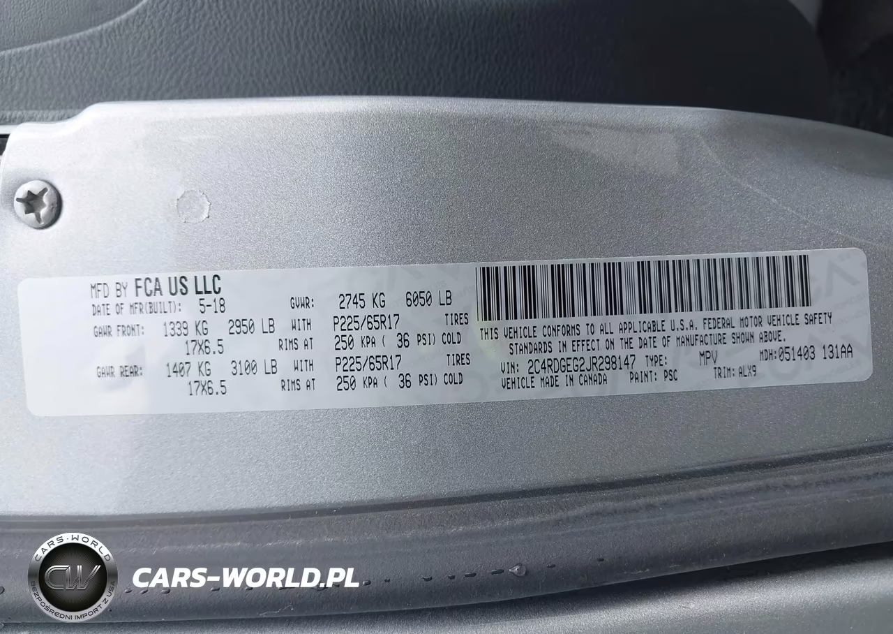 2018 Dodge Grand Caravan Gt VIN:2C4RDGEG2JR298147 - 9
