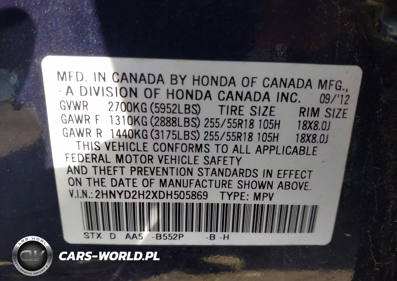2013 Acura Mdx VIN:2HNYD2H2XDH505869 - 9