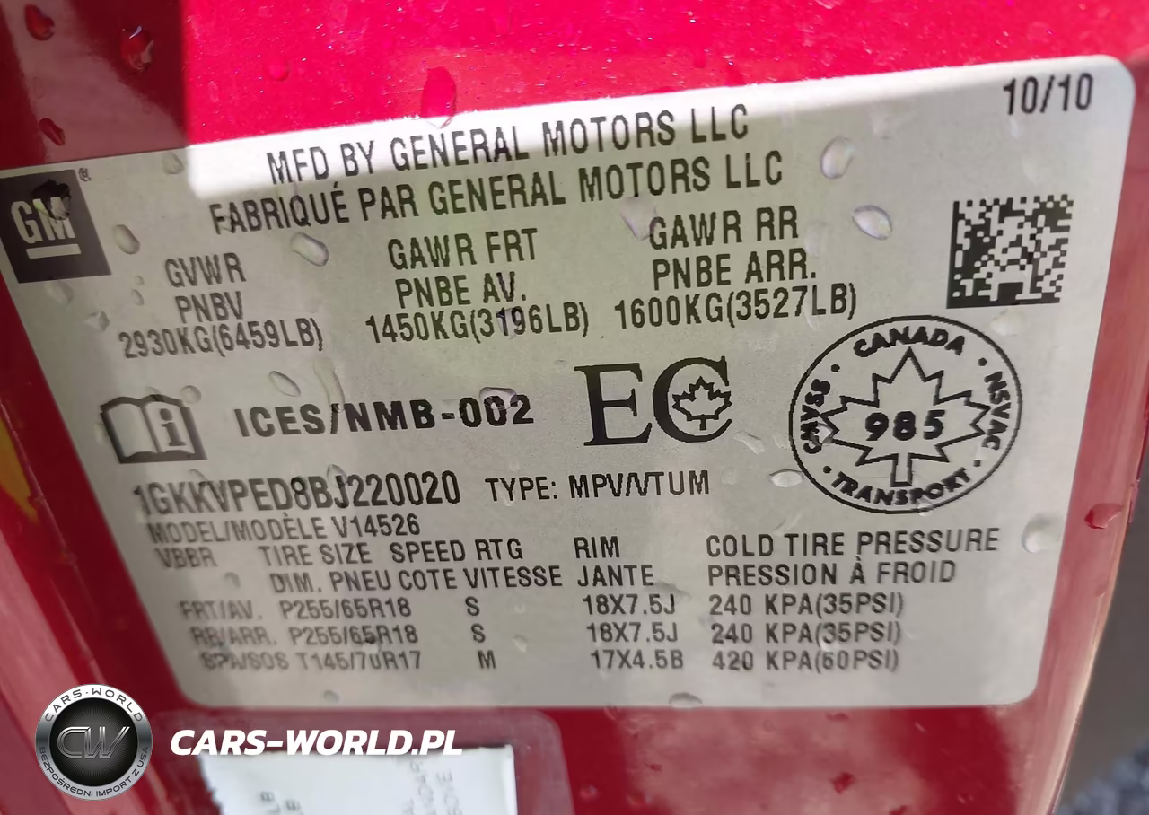 2011 GMC Acadia Sle VIN:1GKKVPED8BJ220020 - 9