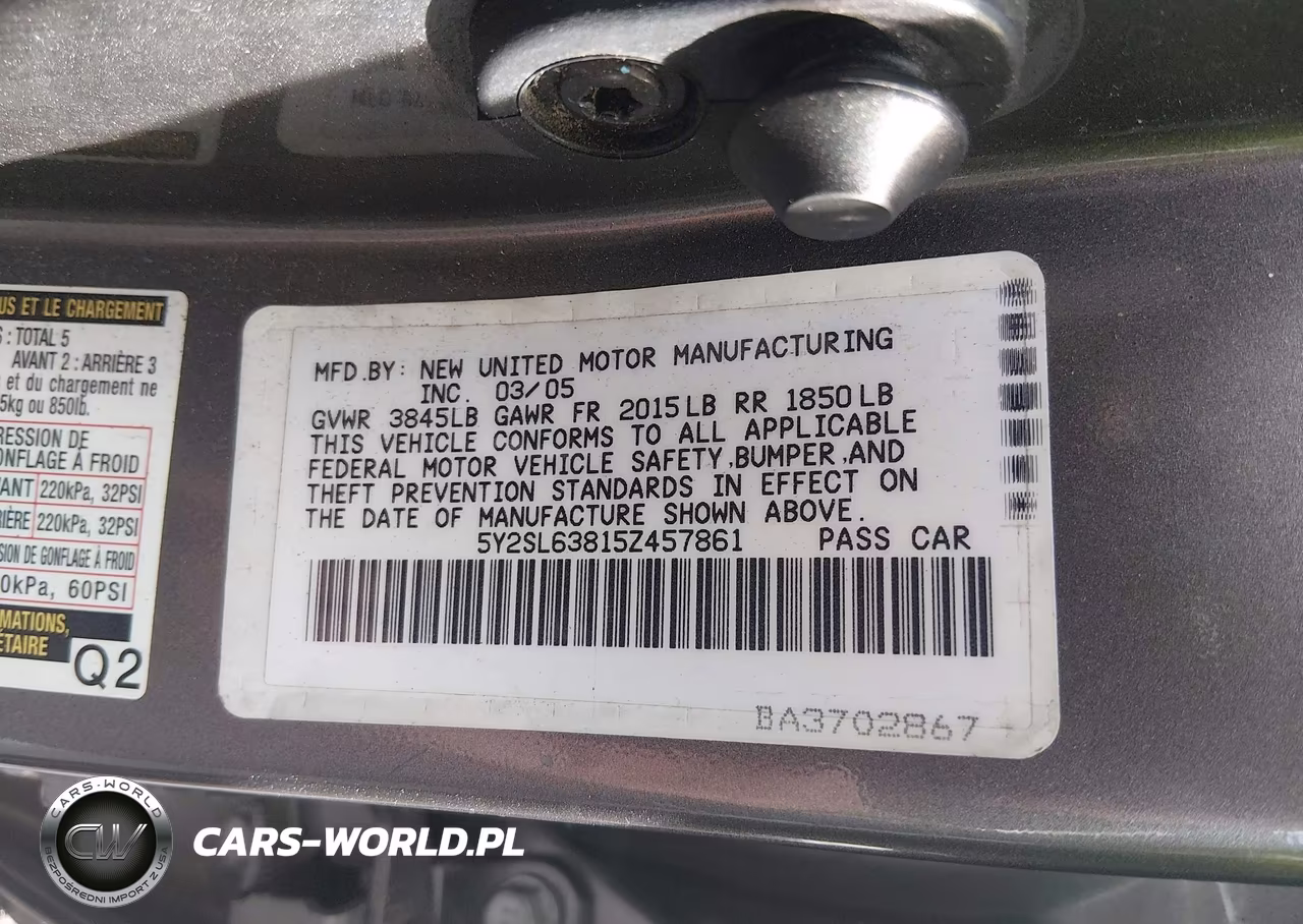 2005 Pontiac Vibe VIN:5Y2SL63815Z457861 - 9