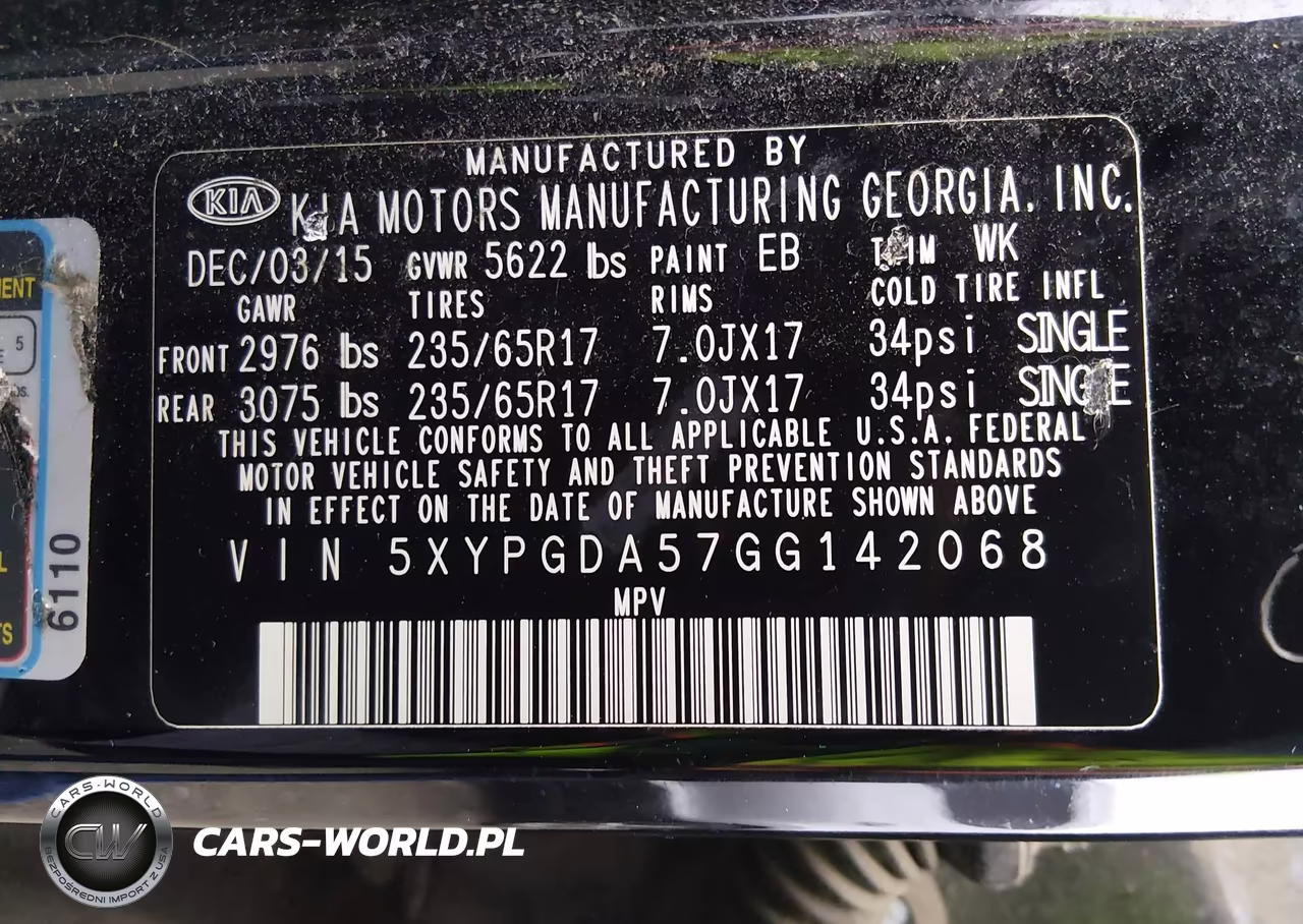 2016 Kia Sorento 3.3L Lx VIN:5XYPGDA57GG142068 - 9