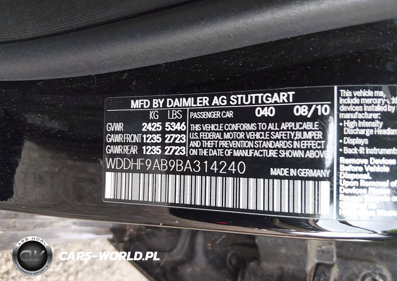 2011 Mercedes-Benz E 550 4Matic VIN:WDDHF9AB9BA314240 - 9