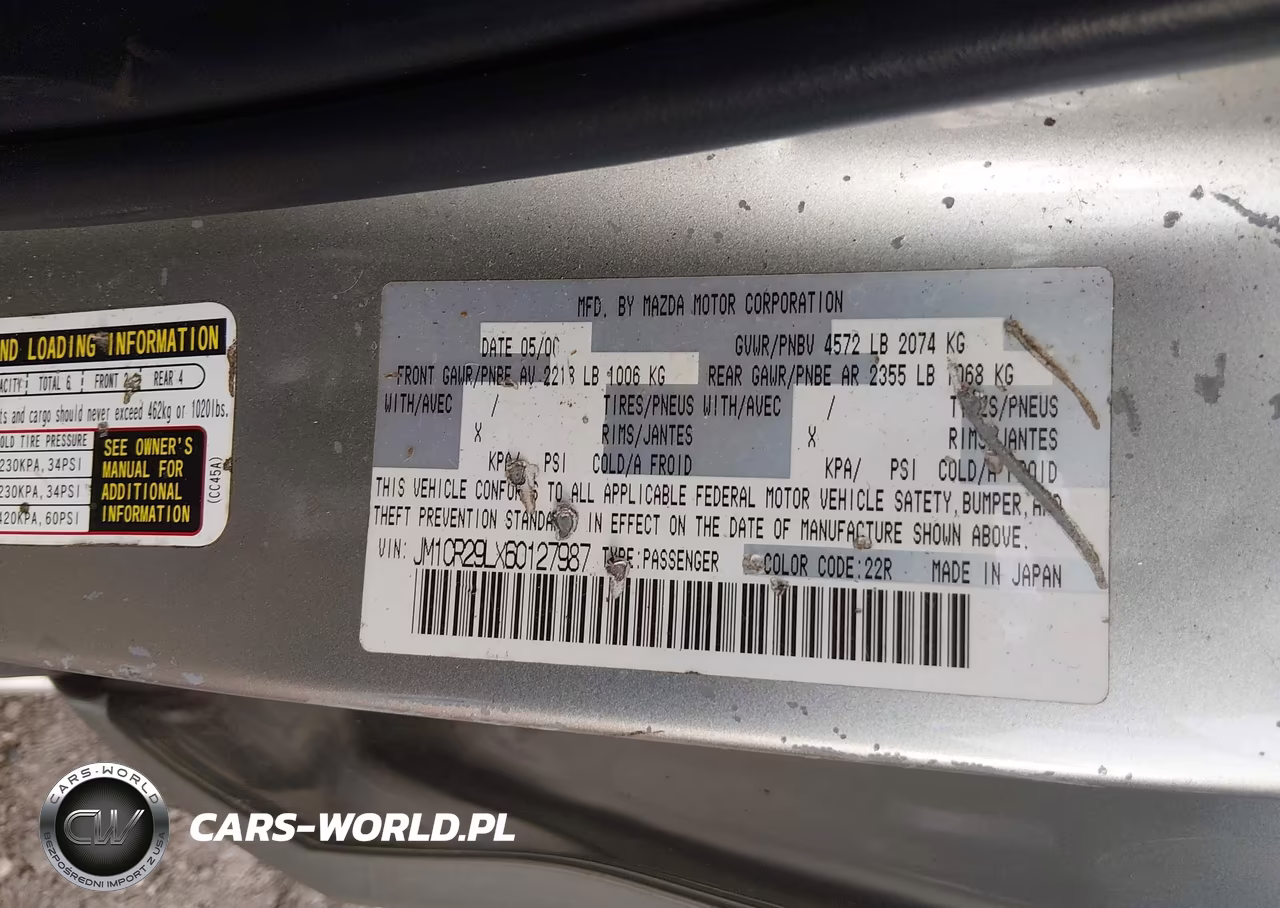 2006 Mazda Mazda5 Sport VIN:JM1CR29LX60127987 - 9