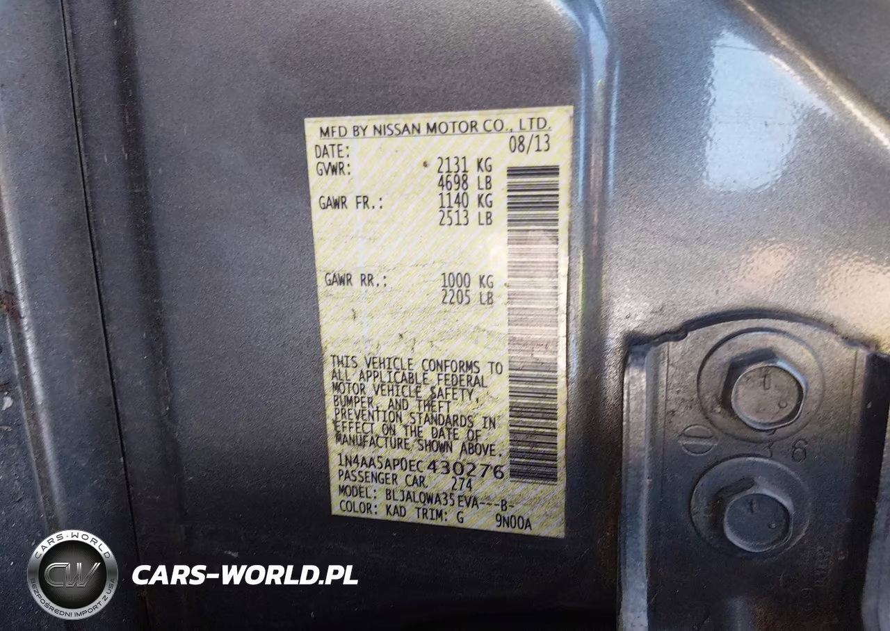 2014 Nissan Maxima 3.5 S VIN:1N4AA5AP0EC430276 - 9