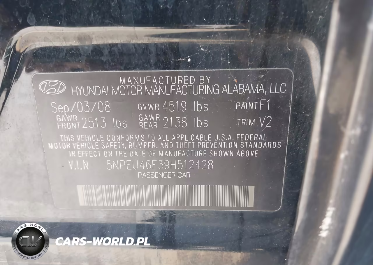2009 Hyundai Sonata Limited V6 VIN:5NPEU46F39H512428 - 9