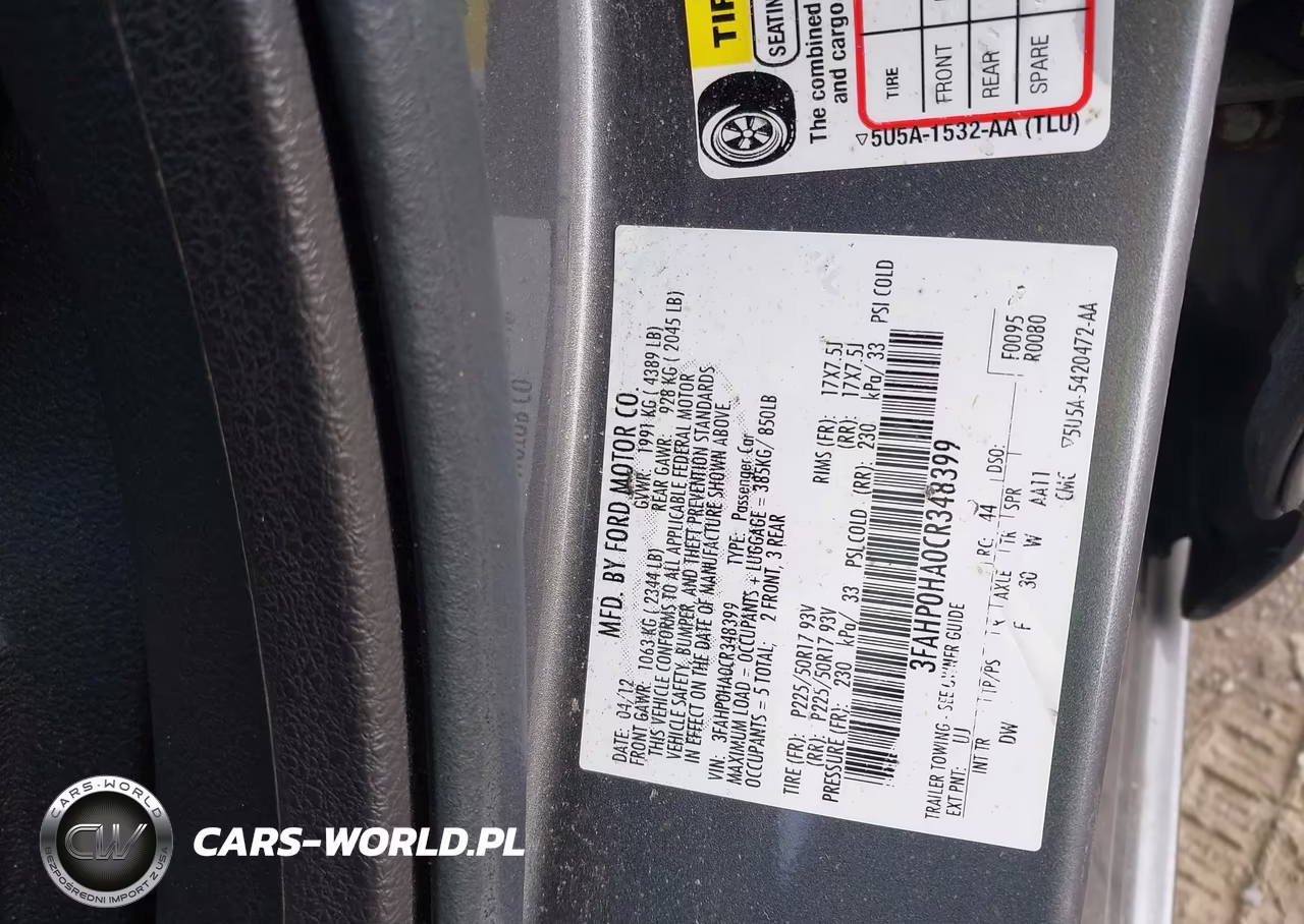 2012 Ford Fusion Se VIN:3FAHP0HA0CR348399 - 9