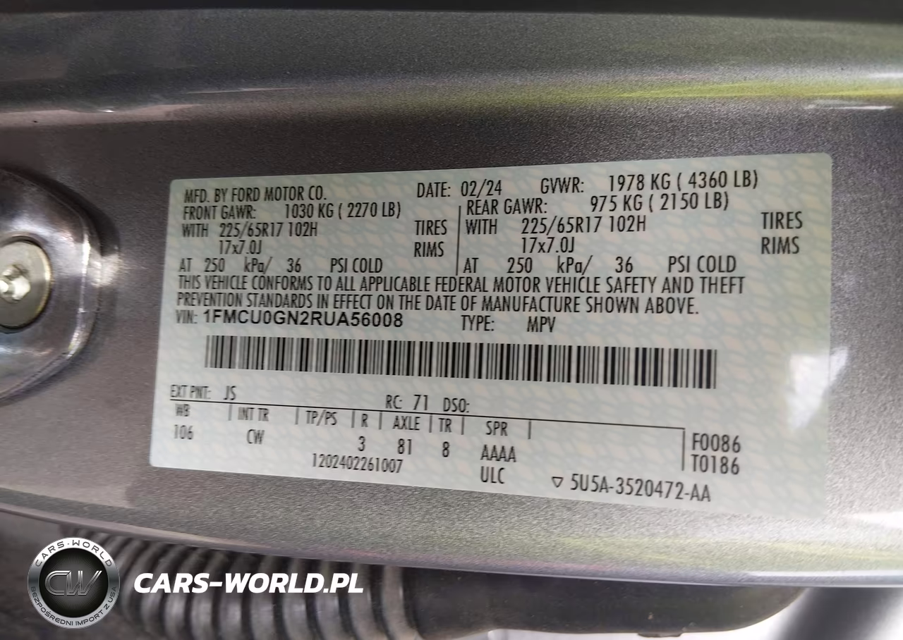 2024 Ford Escape Active VIN:1FMCU0GN2RUA56008 - 9