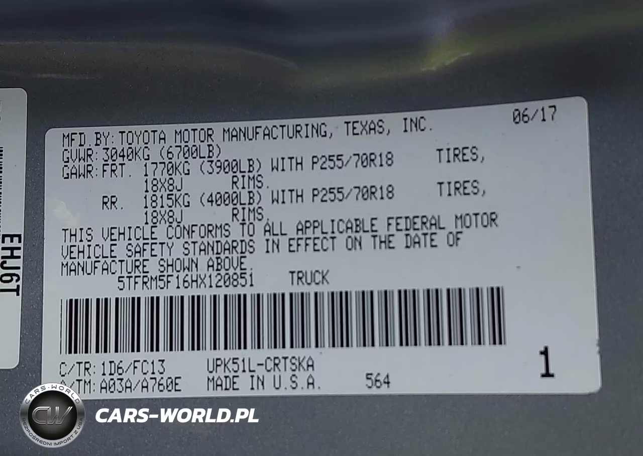 2017 Toyota Tundra Sr5 4.6L V8 VIN:5TFRM5F16HX120851 - 9