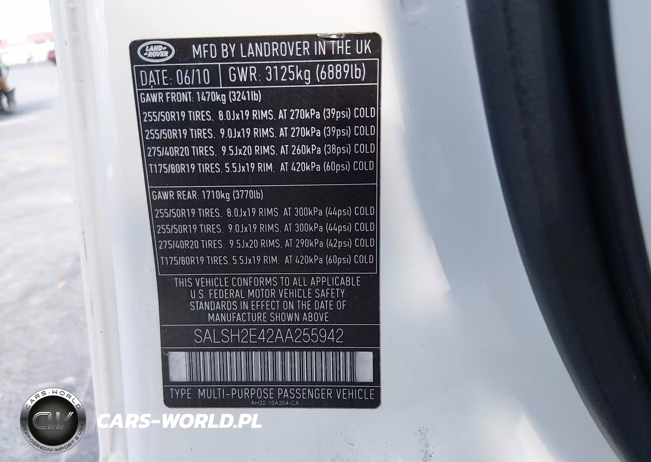 2010 Land Rover Range Rover Sport Supercharged VIN:SALSH2E42AA255942 - 9