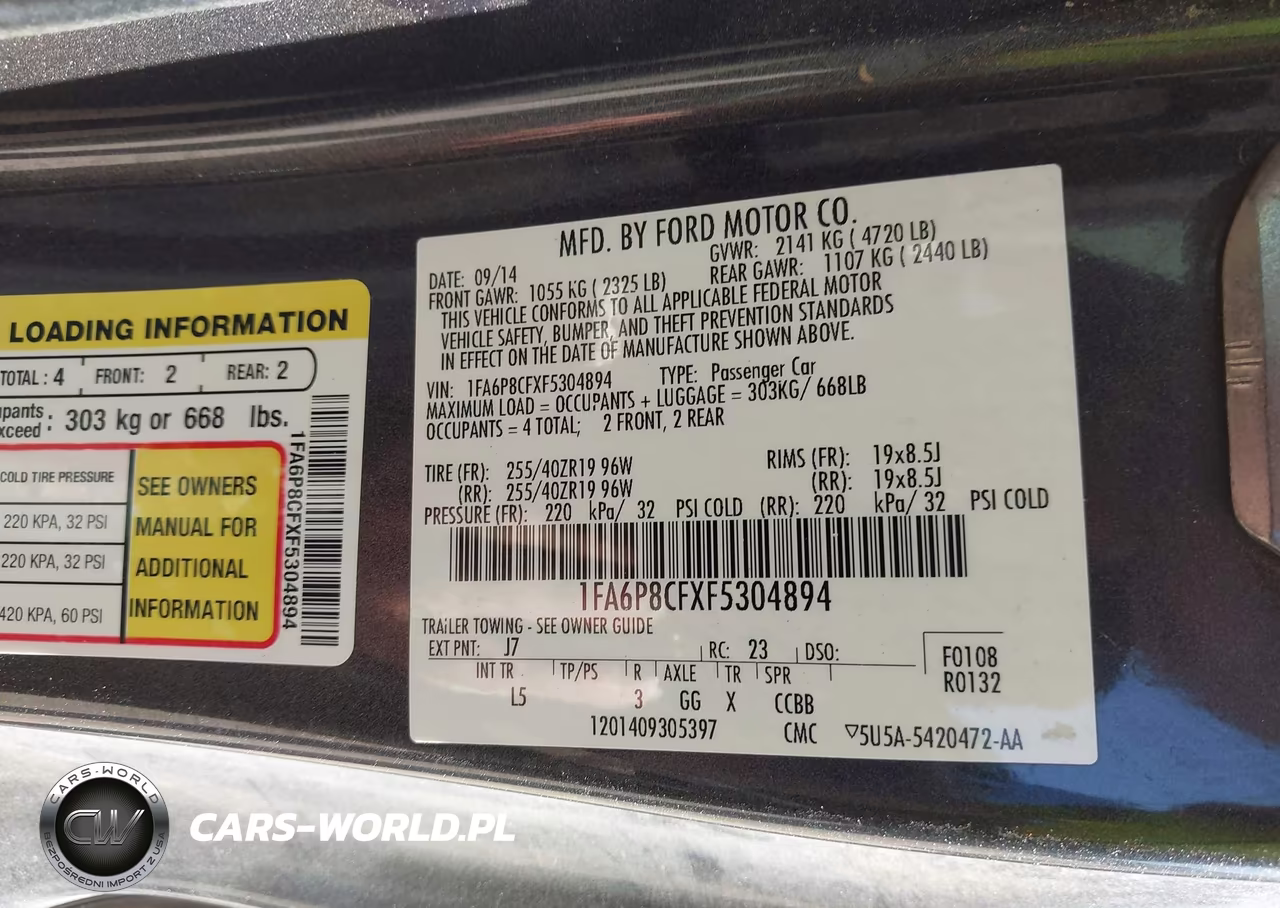 2015 Ford Mustang Gt Premium VIN:1FA6P8CFXF5304894 - 9