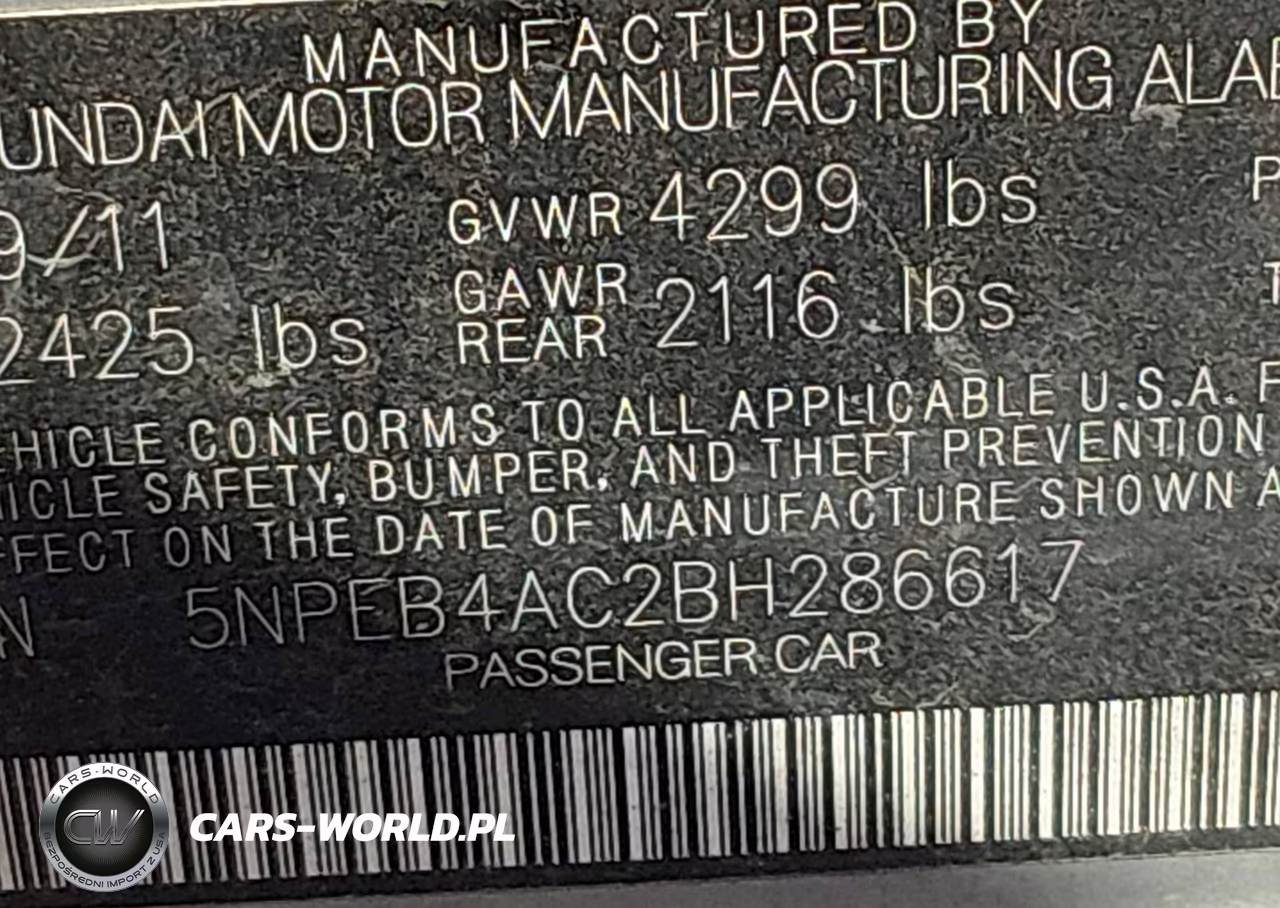 2011 Hyundai Sonata Gls VIN:5NPEB4AC2BH286617 - 9