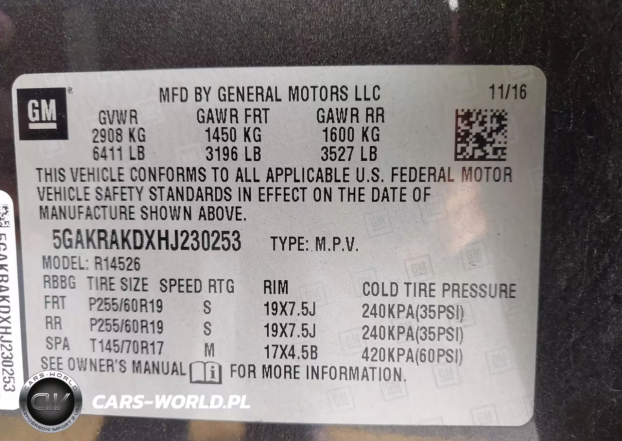 2017 Buick Enclave Convenience VIN:5GAKRAKDXHJ230253 - 9