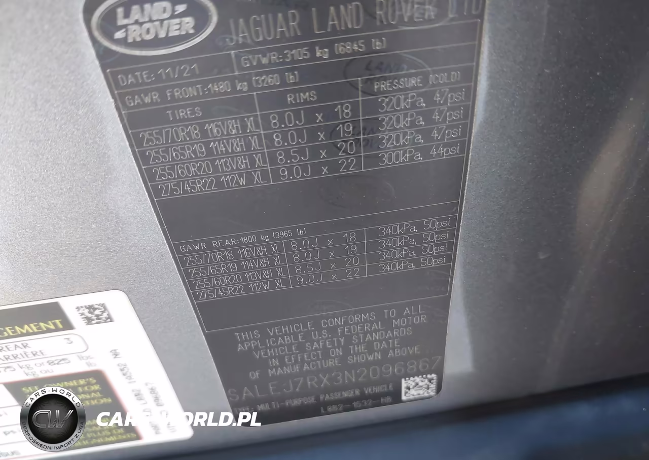 2022 Land Rover Defender 110 S VIN:SALEJ7RX3N2096867 - 9