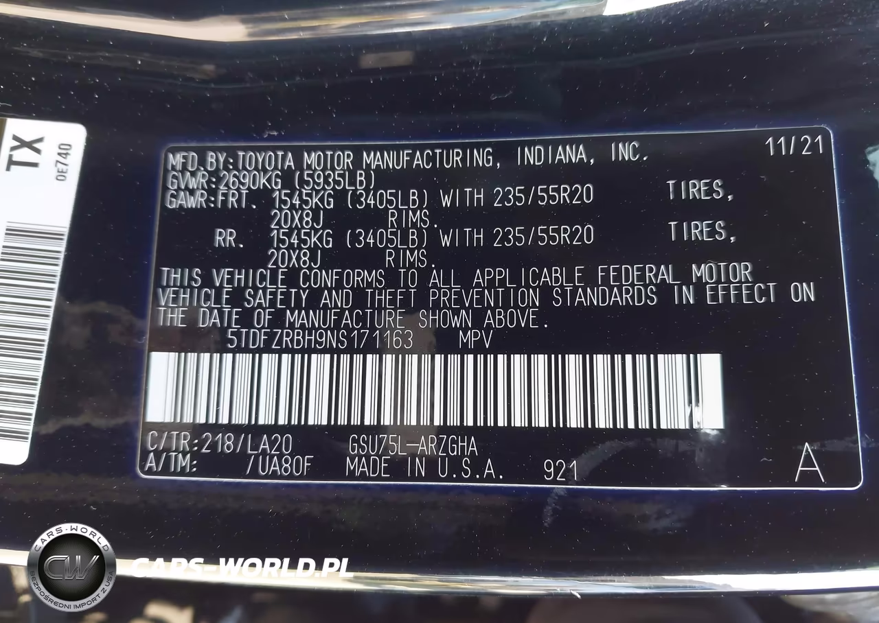 2022 Toyota Highlander Platinum VIN:5TDFZRBH9NS171163 - 9