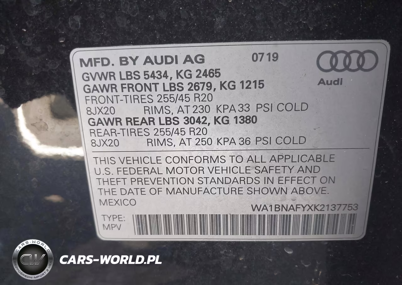 2019 Audi Q5 45 Premium VIN:WA1BNAFYXK2137753 - 9