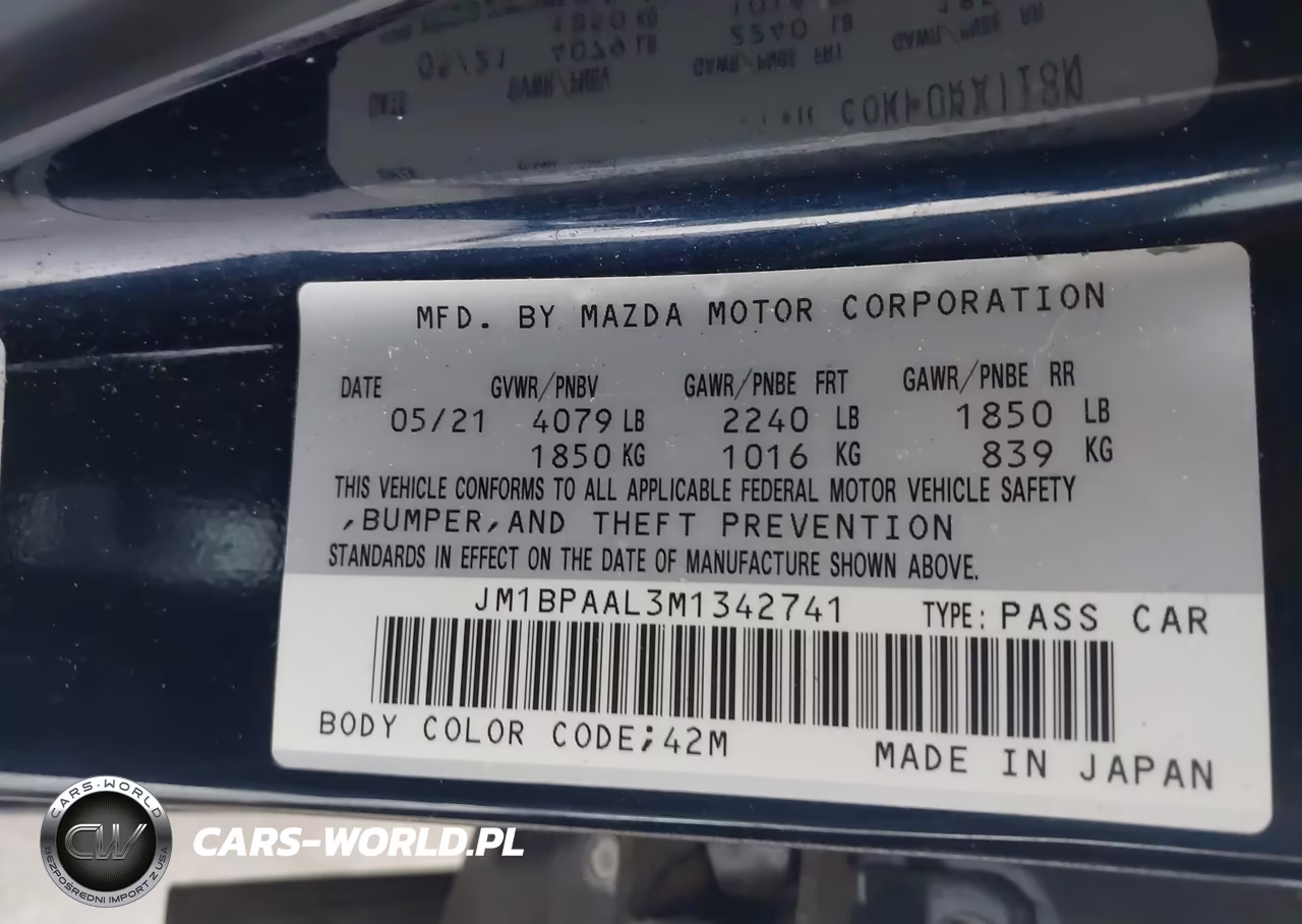 2021 Mazda Mazda3 2.5 S VIN:JM1BPAAL3M1342741 - 9