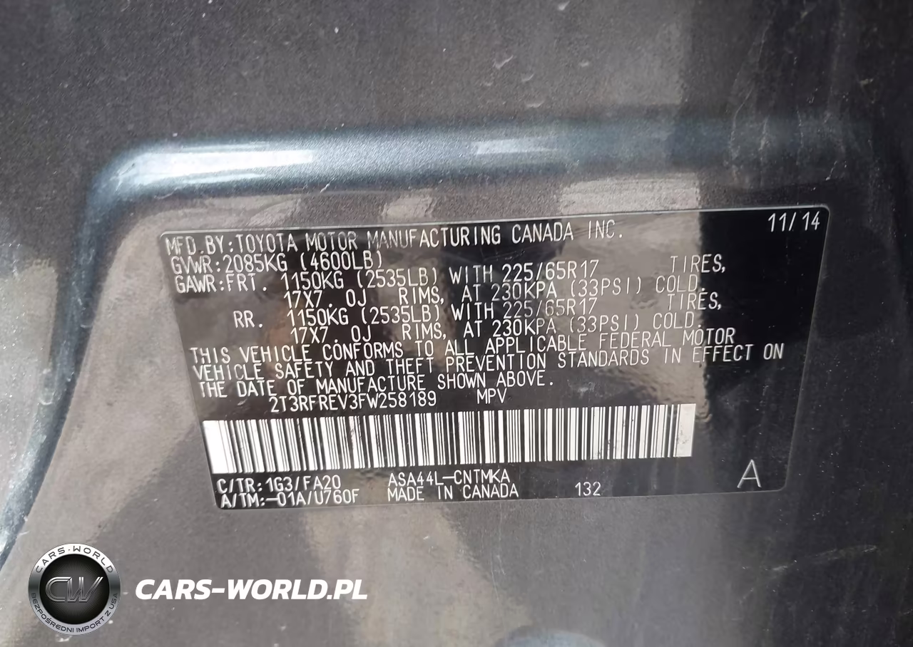 2015 Toyota Rav4 Xle VIN:2T3RFREV3FW258189 - 9