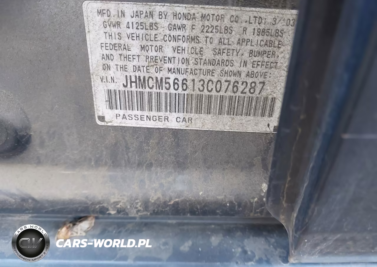 2003 Honda Accord 2.4 Ex VIN:JHMCM56613C076287 - 9