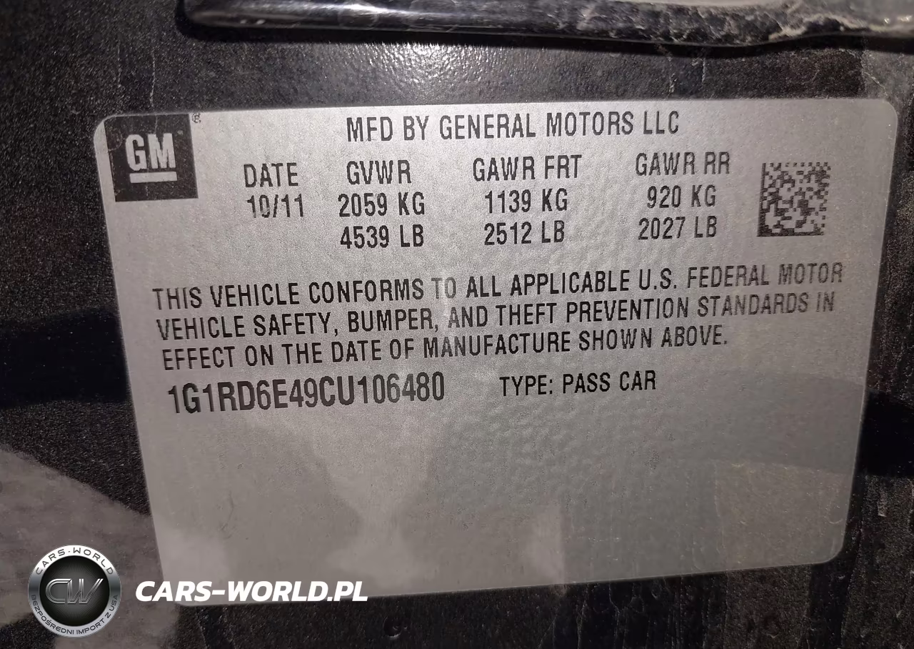 2012 Chevrolet Volt VIN:1G1RD6E49CU106480 - 9