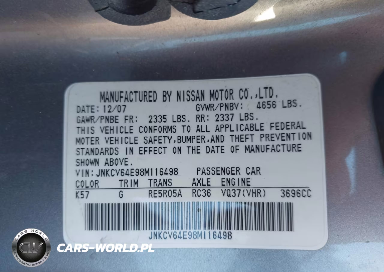 2008 Infiniti G37 Journey VIN:JNKCV64E98M116498 - 9