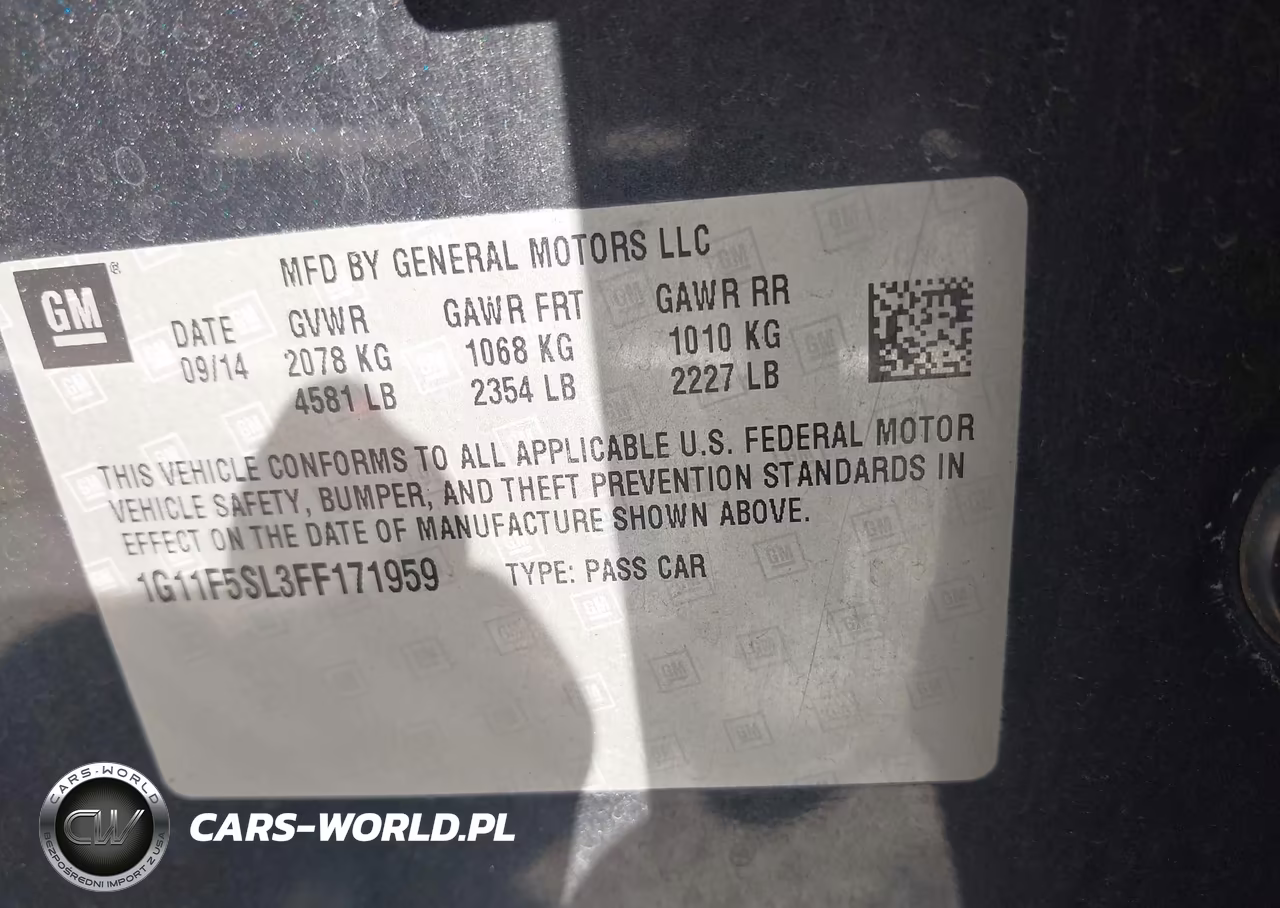 2015 Chevrolet Malibu 1Lz VIN:1G11F5SL3FF171959 - 9