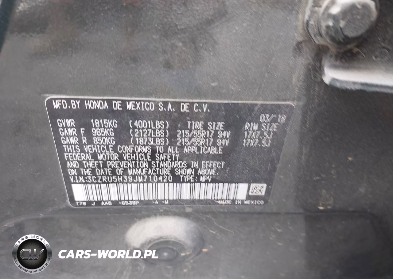 2018 Honda Hr-V Lx VIN:3CZRU5H39JM710420 - 9