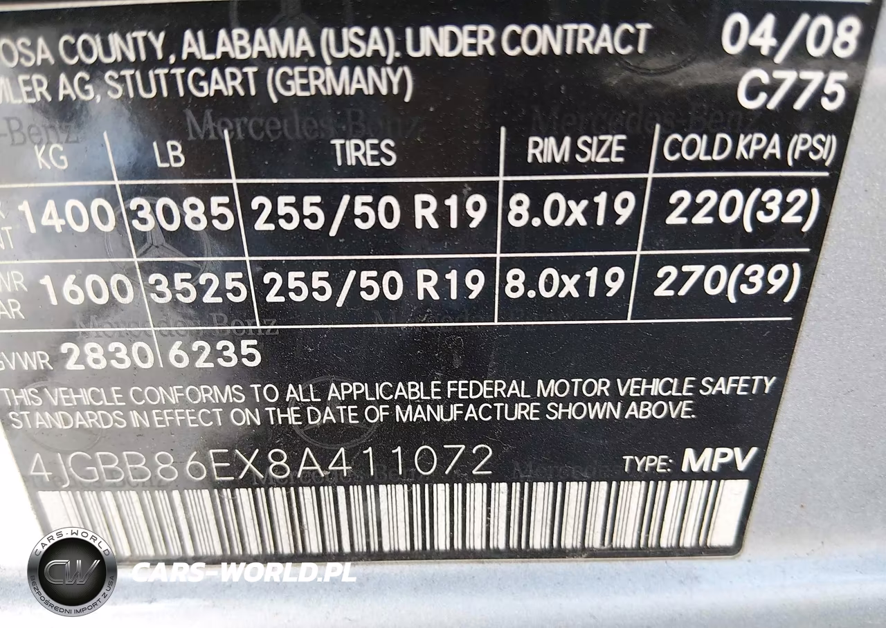 2008 Mercedes-Benz Ml 350 4Matic VIN:4JGBB86EX8A411072 - 9