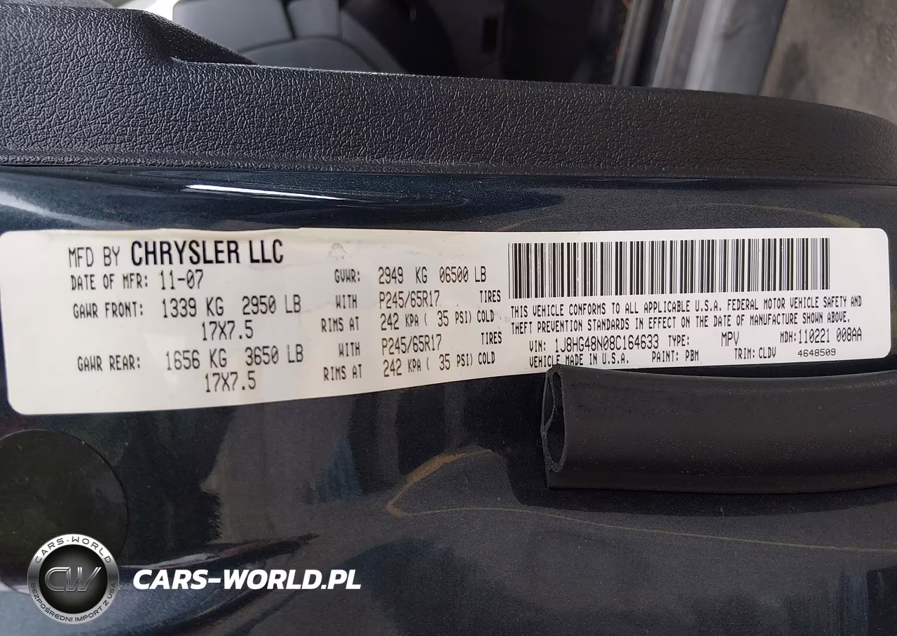 2008 Jeep Commander Sport VIN:1J8HG48N08C164633 - 9