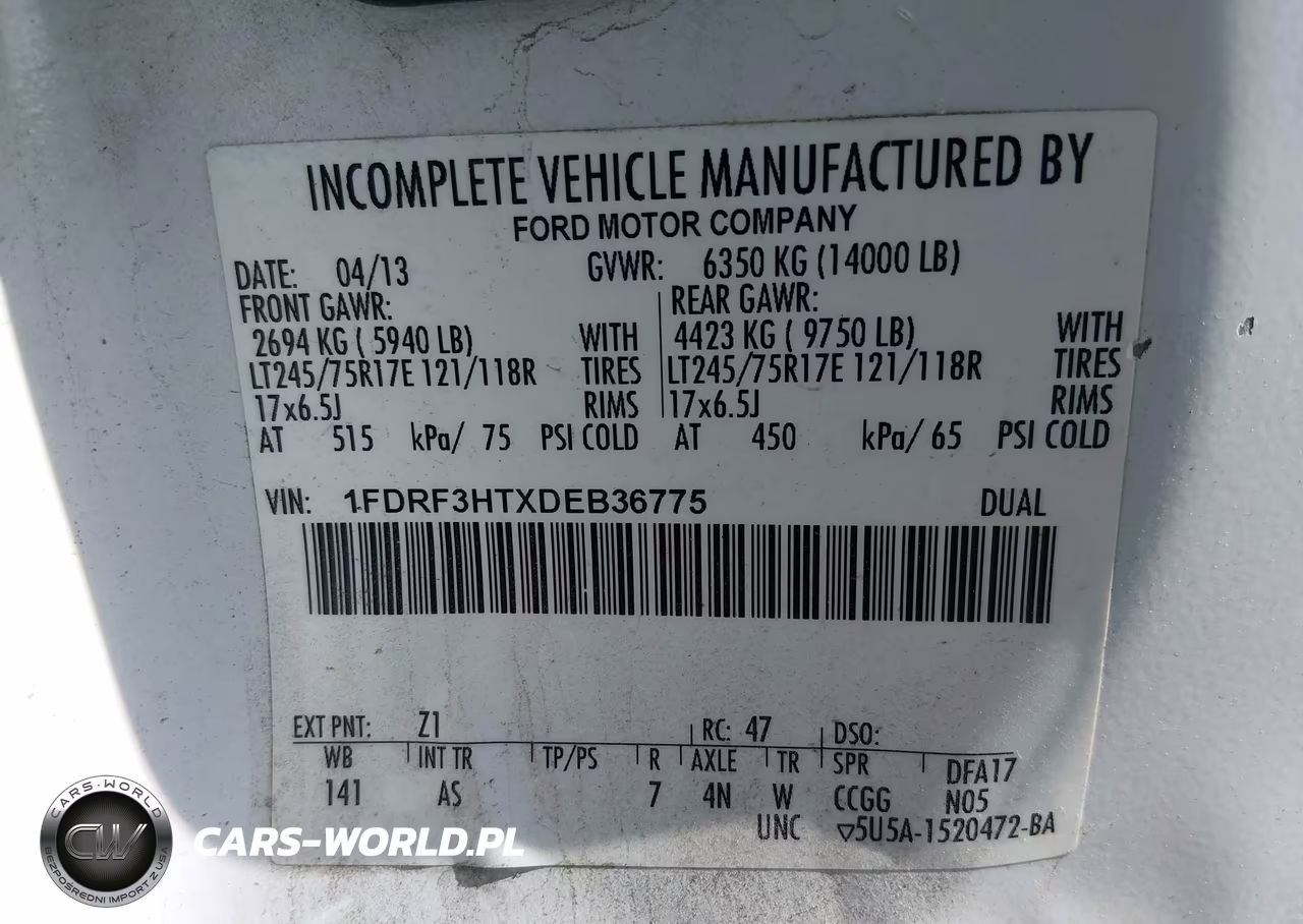 2013 Ford F-350 Chassis Xl VIN:1FDRF3HTXDEB36775 - 8