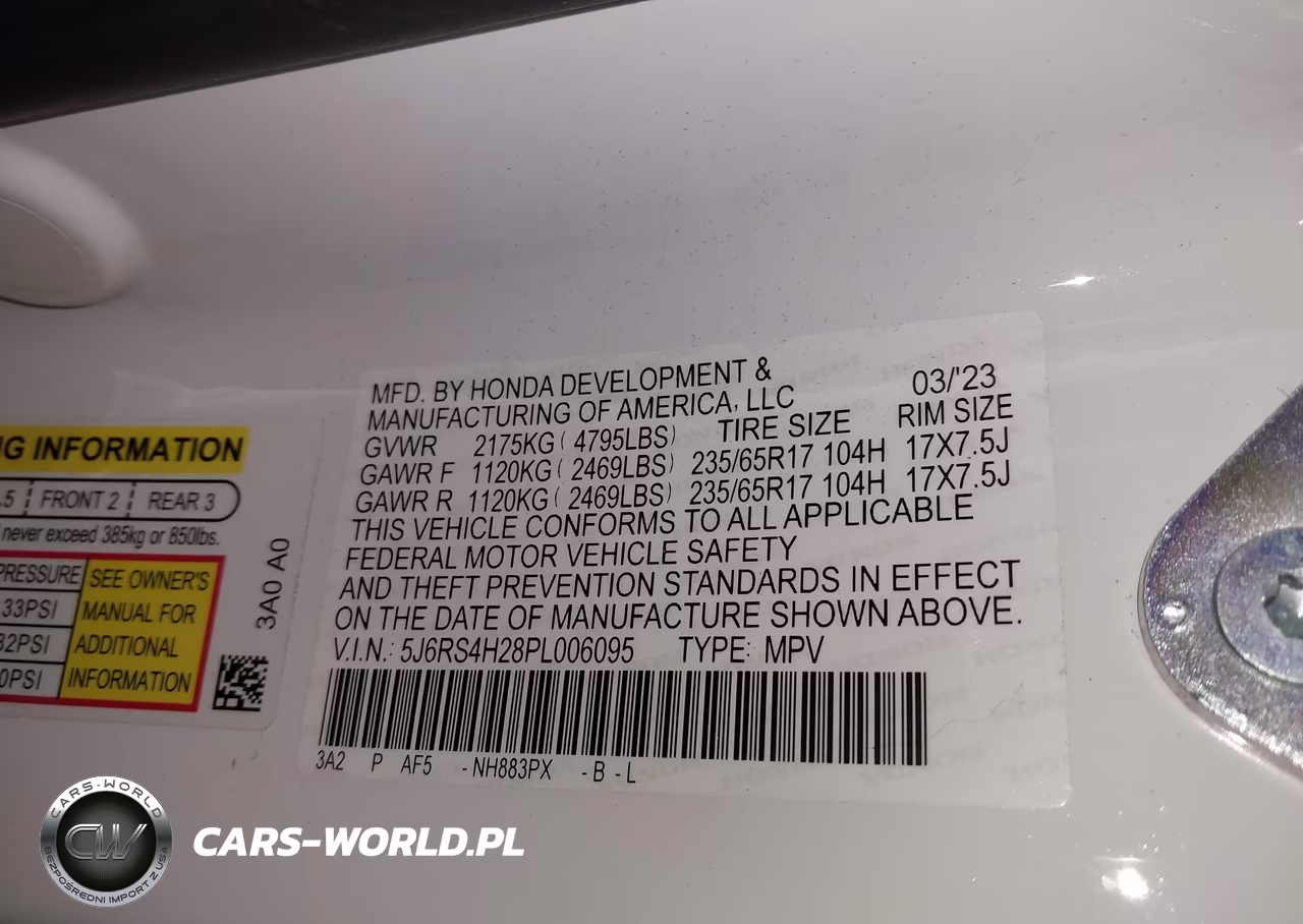 2023 Honda Cr-V Lx Awd VIN:5J6RS4H28PL006095 - 9