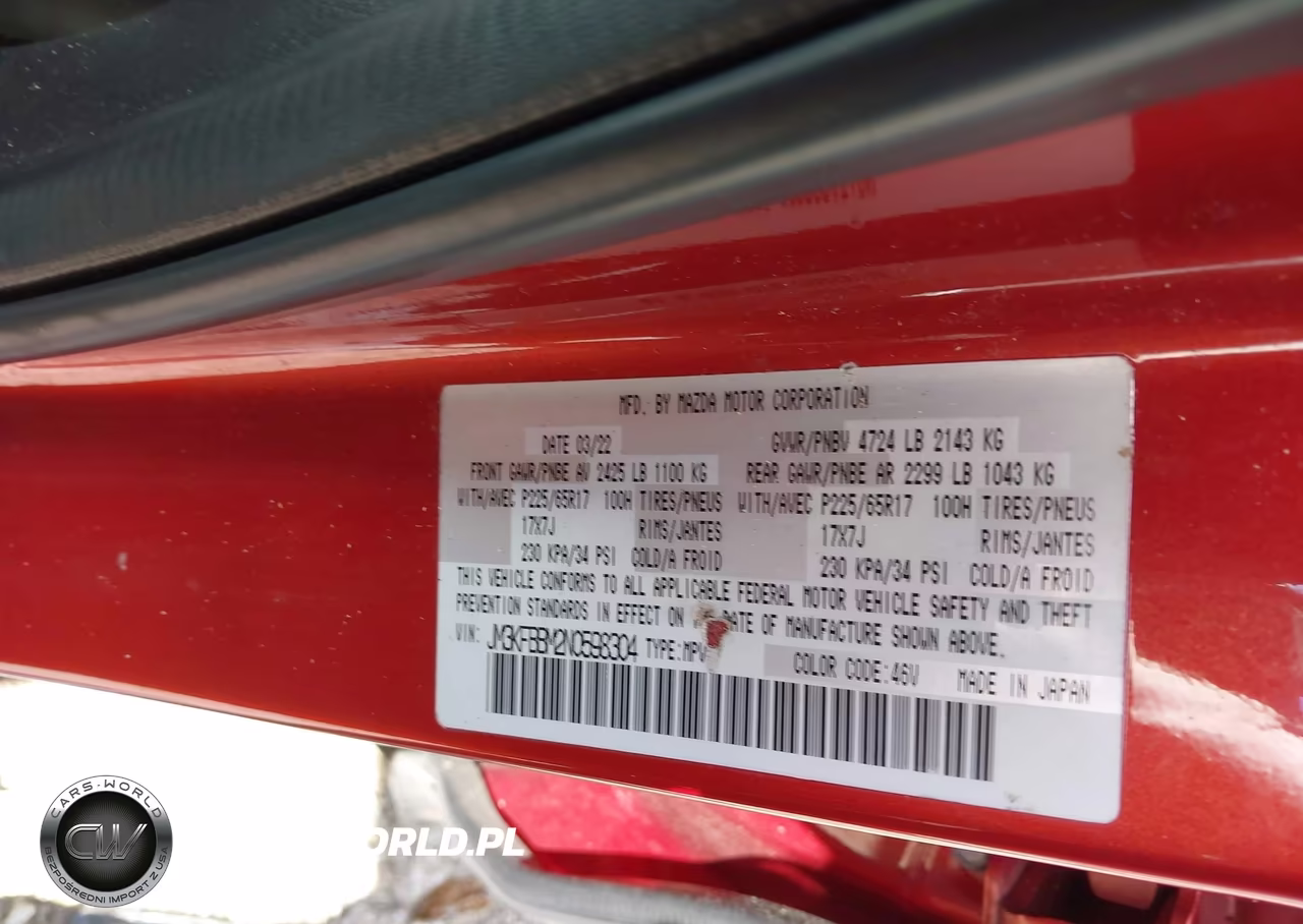 2022 Mazda Cx-5 2.5 S Select VIN:JM3KFBBM2N0598304 - 9