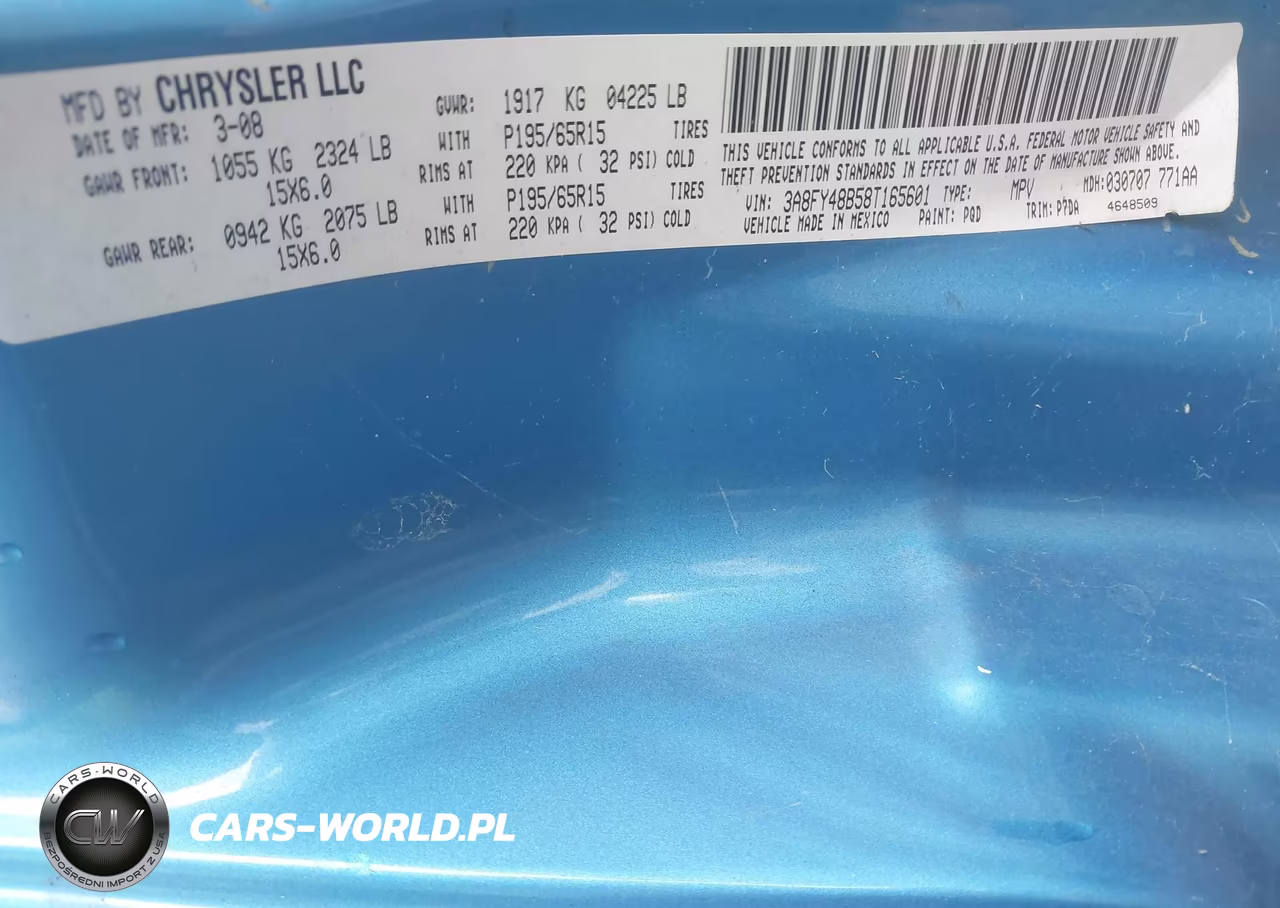 2008 Chrysler Pt Cruiser Lx VIN:3A8FY48B58T165601 - 9