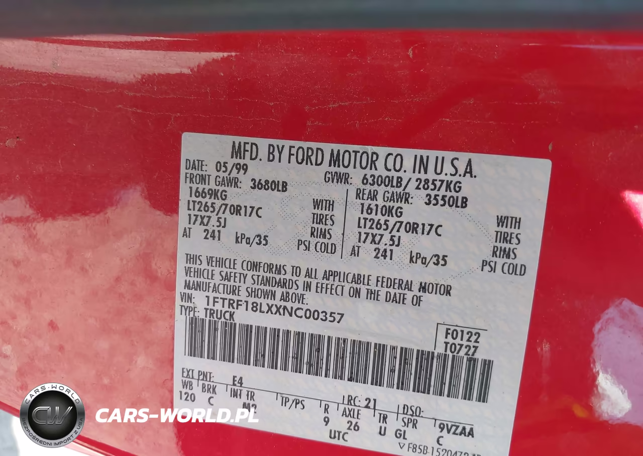 1999 Ford F-150 Lariat-Work Series-Xl-Xlt VIN:1FTRF18LXXNC00357 - 9