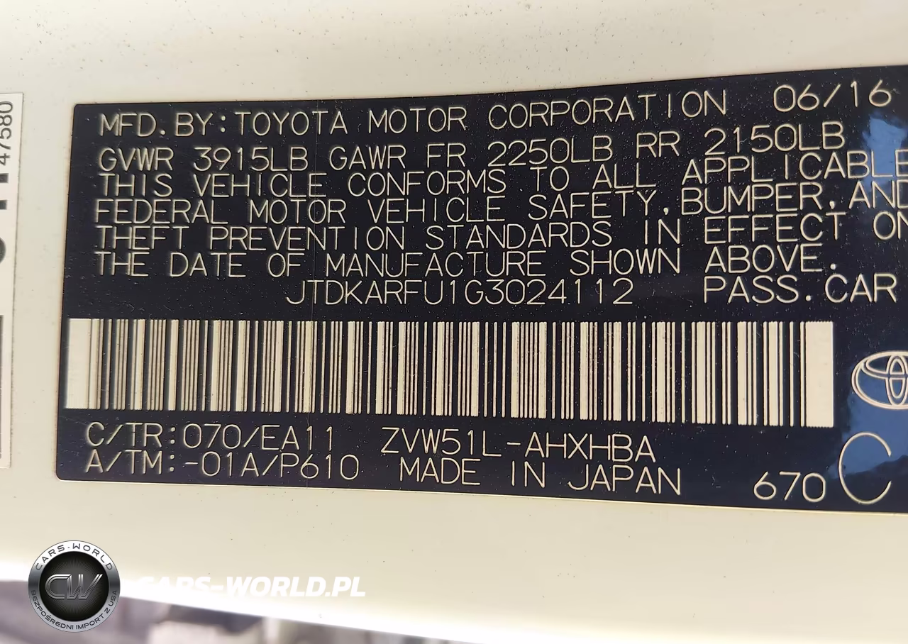 2016 Toyota Prius Four Touring VIN:JTDKARFU1G3024112 - 9