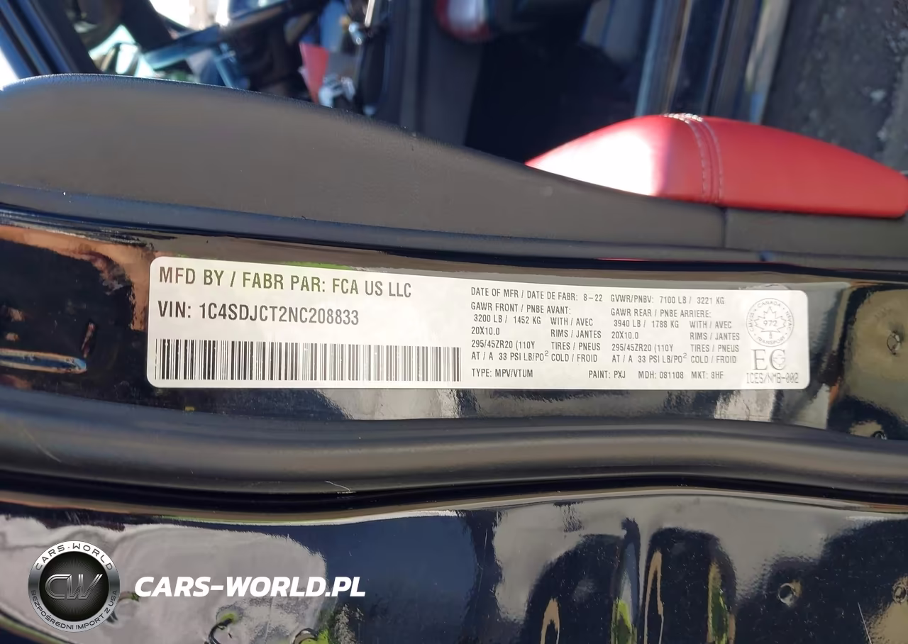 2022 Dodge Durango R-T Plus VIN:1C4SDJCT2NC208833 - 9