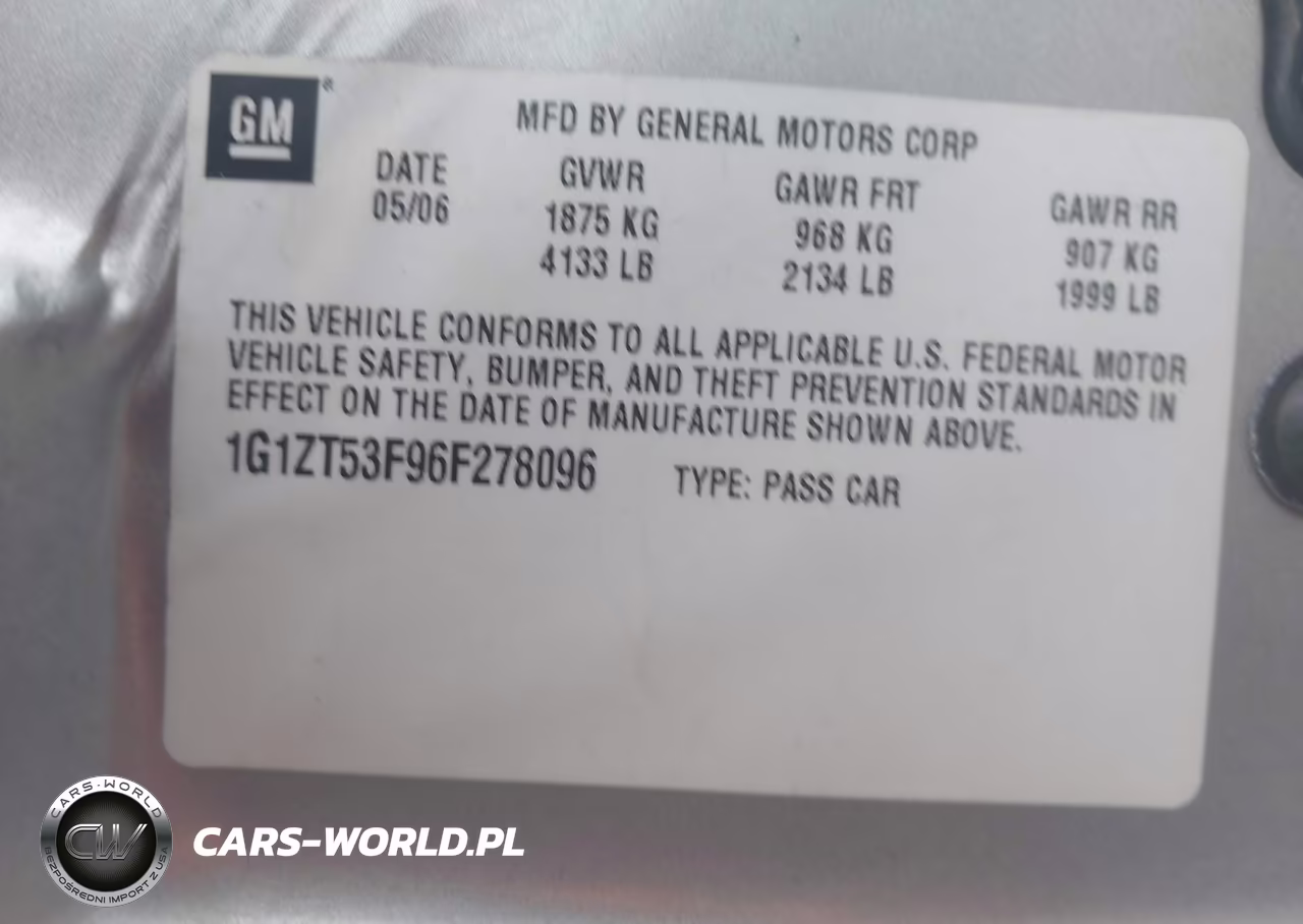 2006 Chevrolet Malibu Lt VIN:1G1ZT53F96F278096 - 9