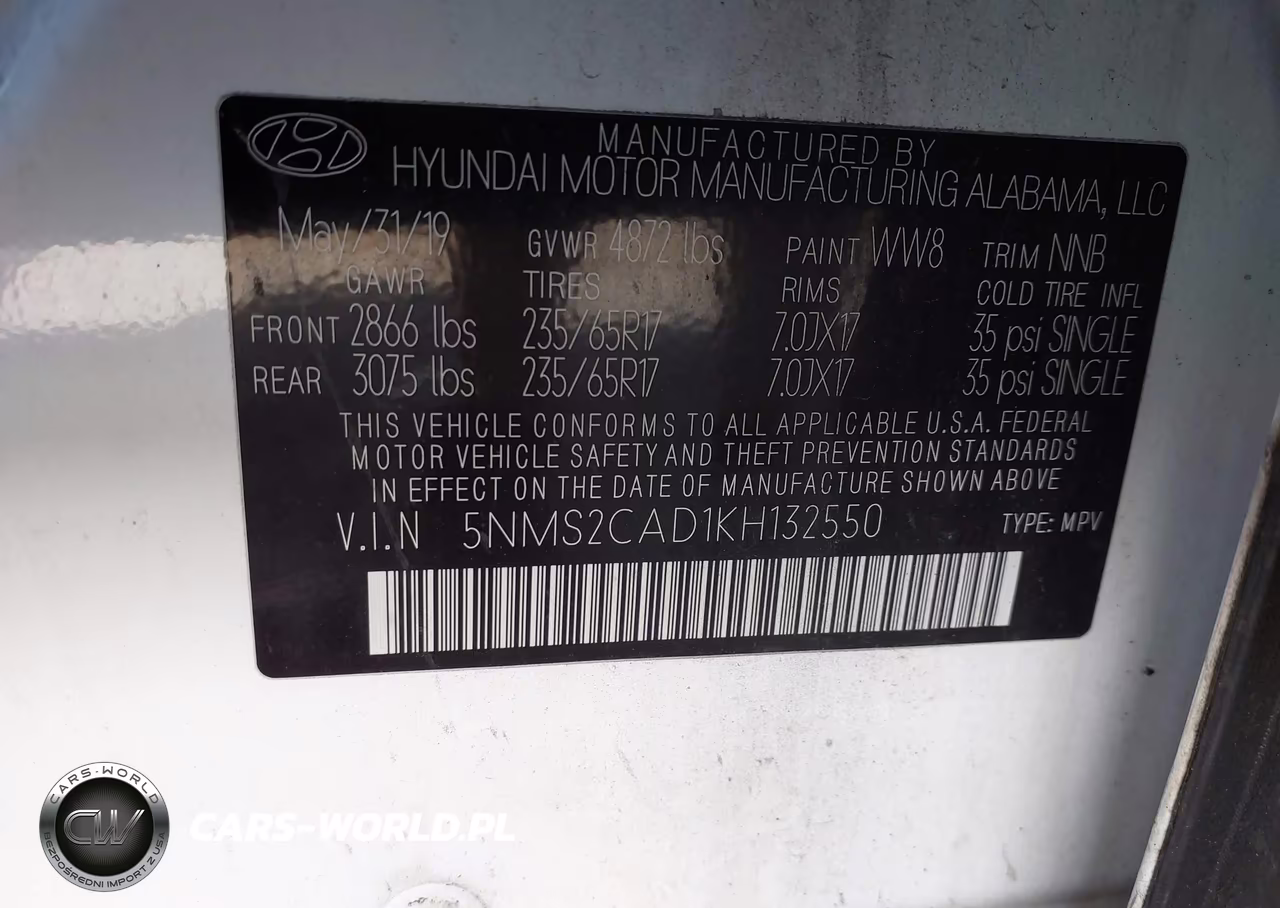 2019 Hyundai Santa Fe Se VIN:5NMS2CAD1KH132550 - 9