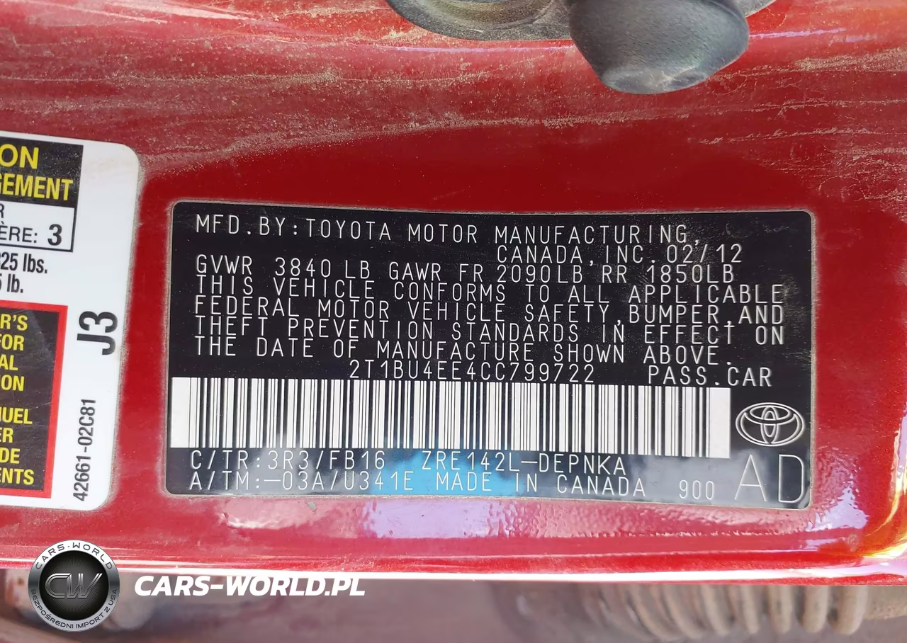 2012 Toyota Corolla Le VIN:2T1BU4EE4CC799722 - 9