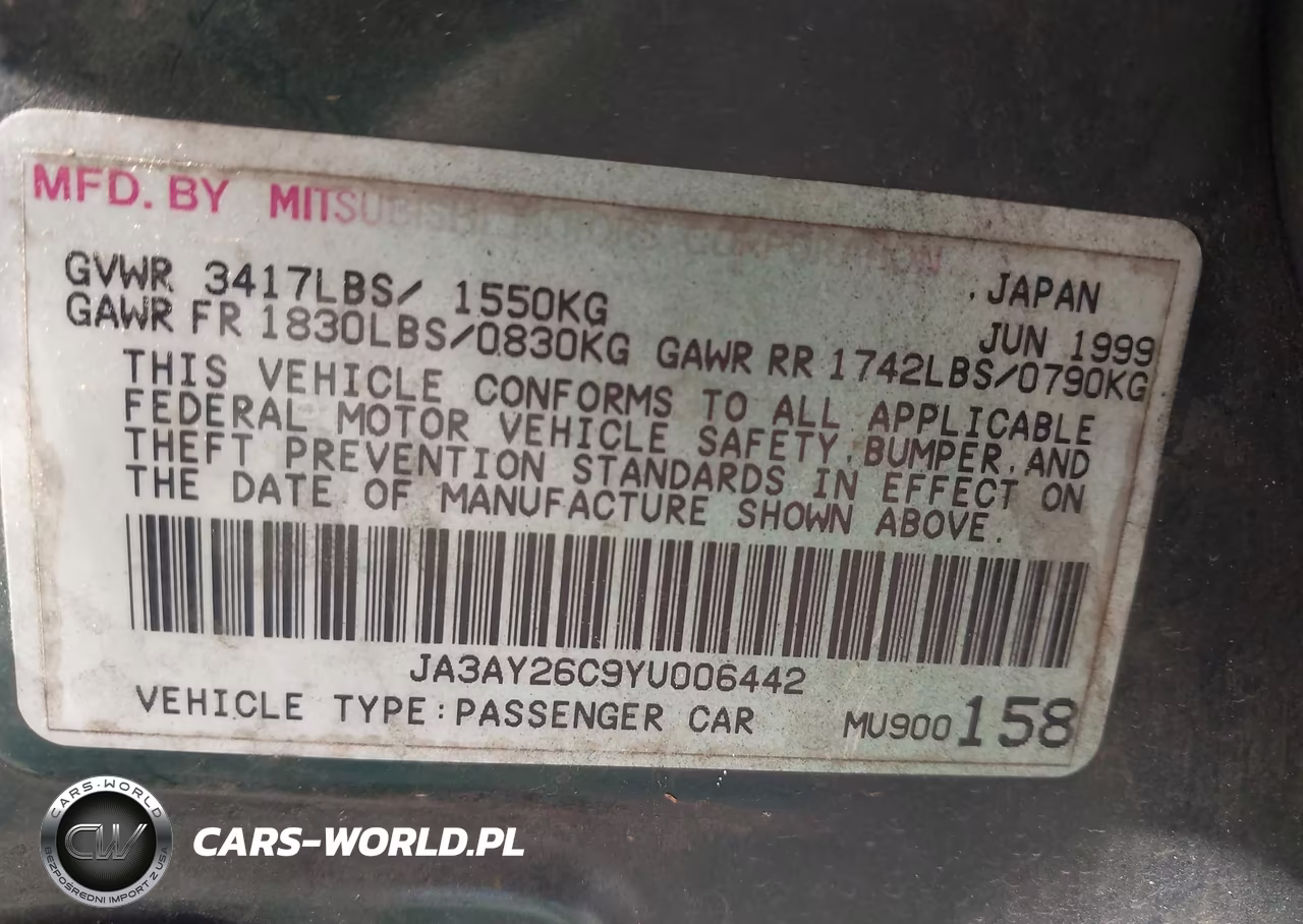 MITSUBISHI MIRAGE VIN:JA3AY26C9YU006442 - 9