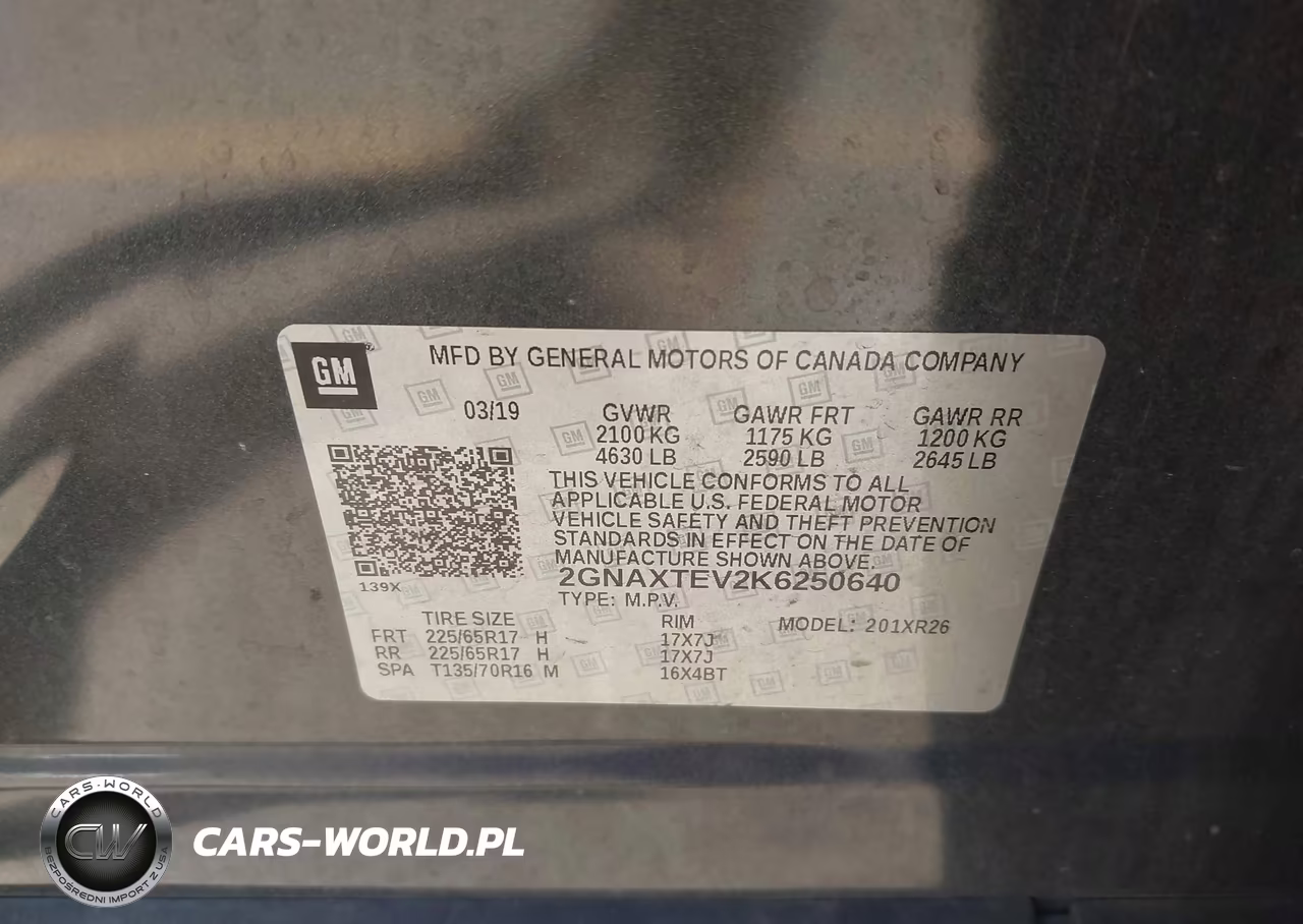 2019 Chevrolet Equinox Lt VIN:2GNAXTEV2K6250640 - 9