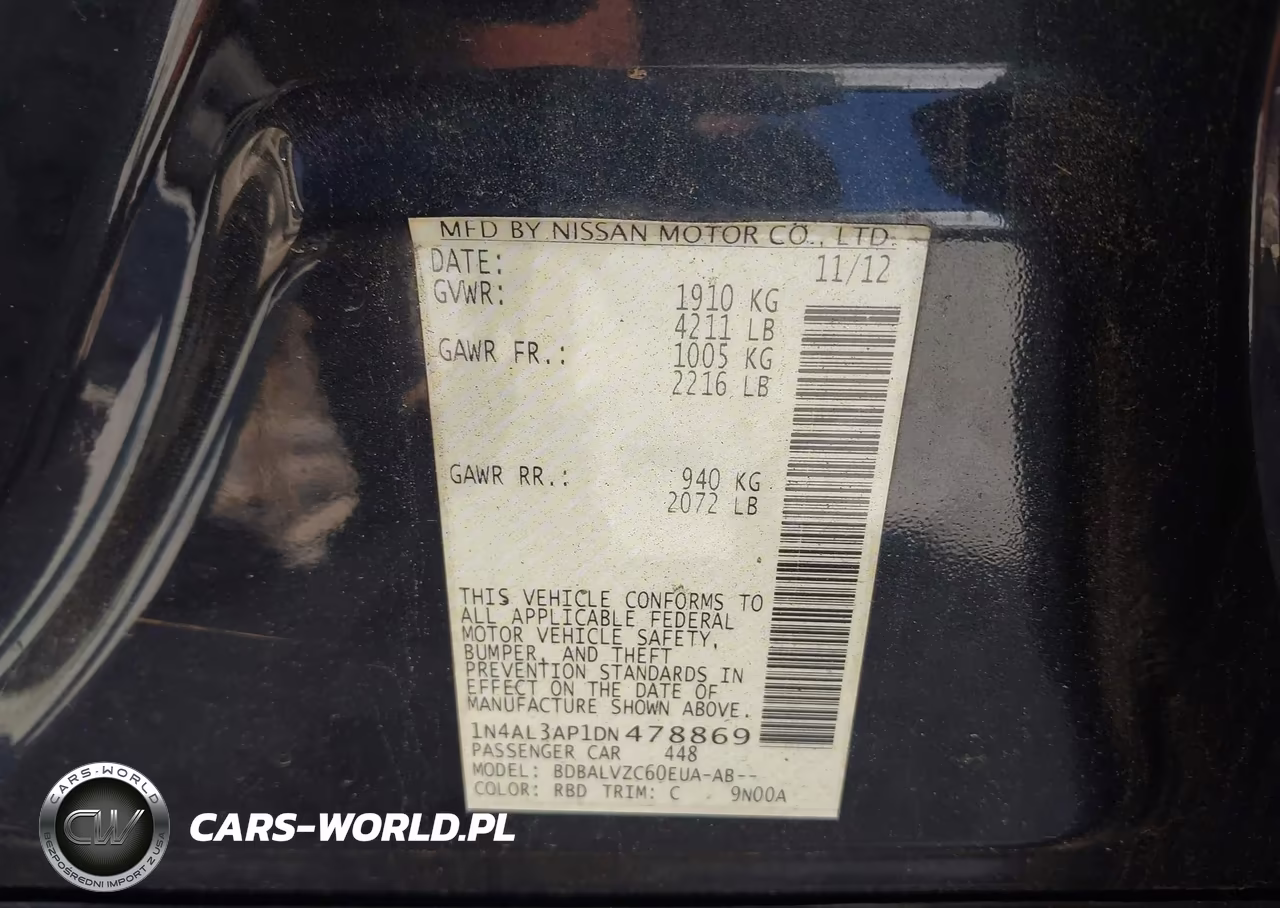 2013 Nissan Altima 2.5 Sl VIN:1N4AL3AP1DN478869 - 9
