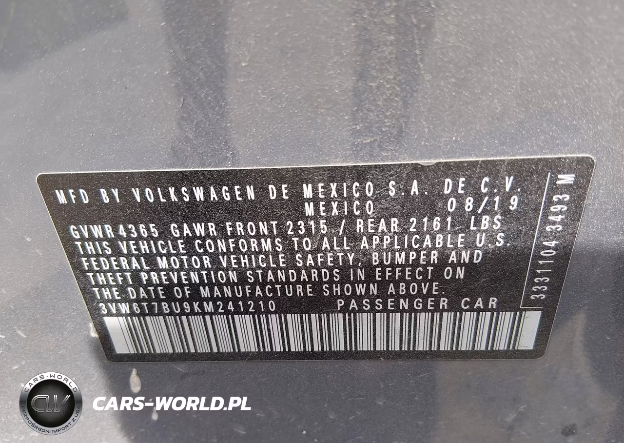 2019 Volkswagen Jetta Gli 2.0T 35Th Anniversary Edition-2.0T Autobahn-2.0T S VIN:3VW6T7BU9KM241210 - 9