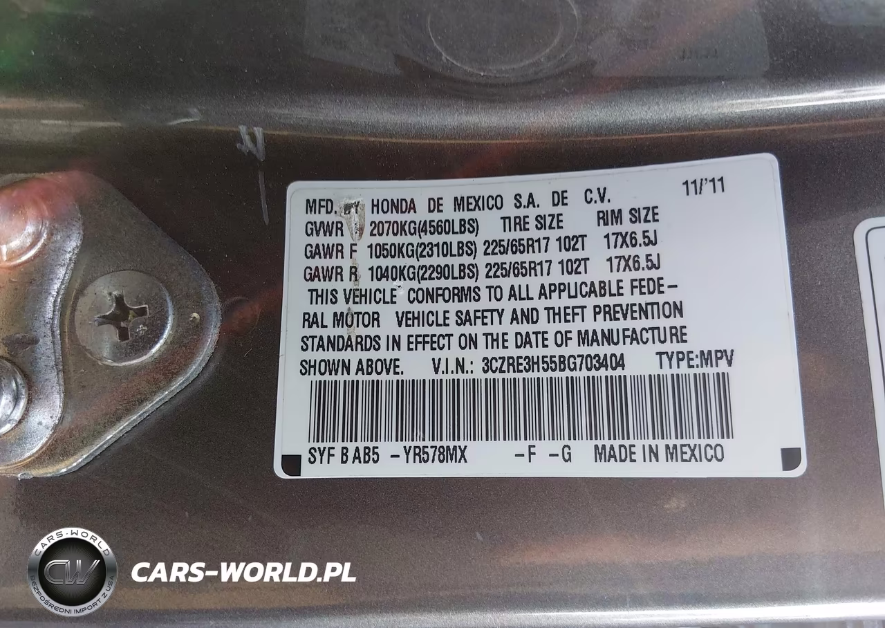 2011 Honda Cr-V Ex VIN:3CZRE3H55BG703404 - 9