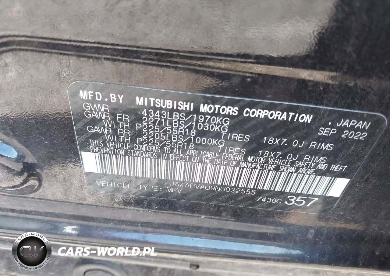 2022 Mitsubishi Outlander Sport 2.0 Se 2Wd-2.0 Se Special Edition 2Wd VIN:JA4APVAU9NU022555 - 9